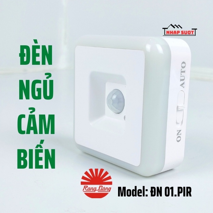Đèn ngủ cảm biến Rạng Đông 0,3W ánh sáng vàng dễ chịu, 2 chế độ cảm biến  model: ĐN01.PIR