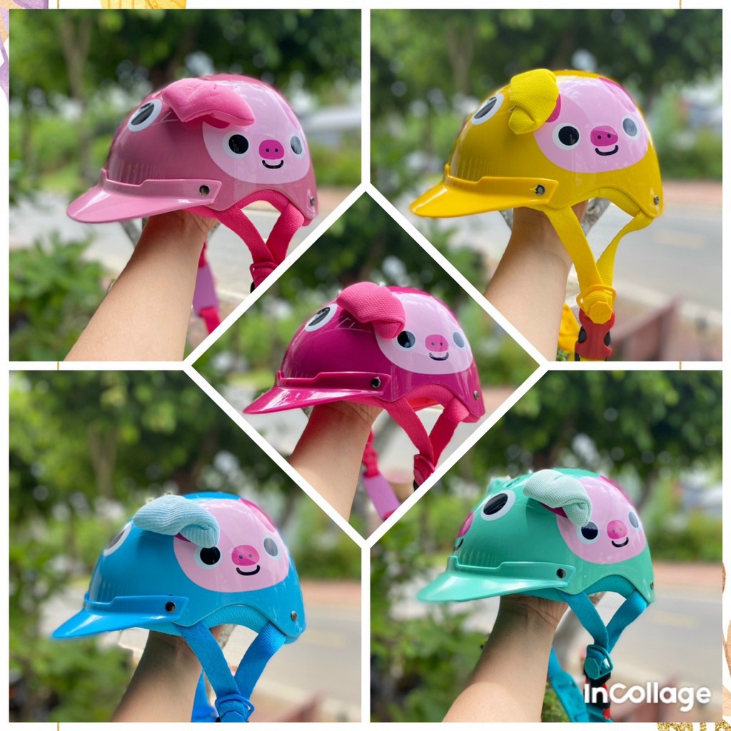 NÓN BẢO HIỂM TRẺ EM/ NÓN BẢO HIỂM  HỌA TIẾT HEO XINH DÀNH CHO BÉ TỪ 2-7 TUỔI.