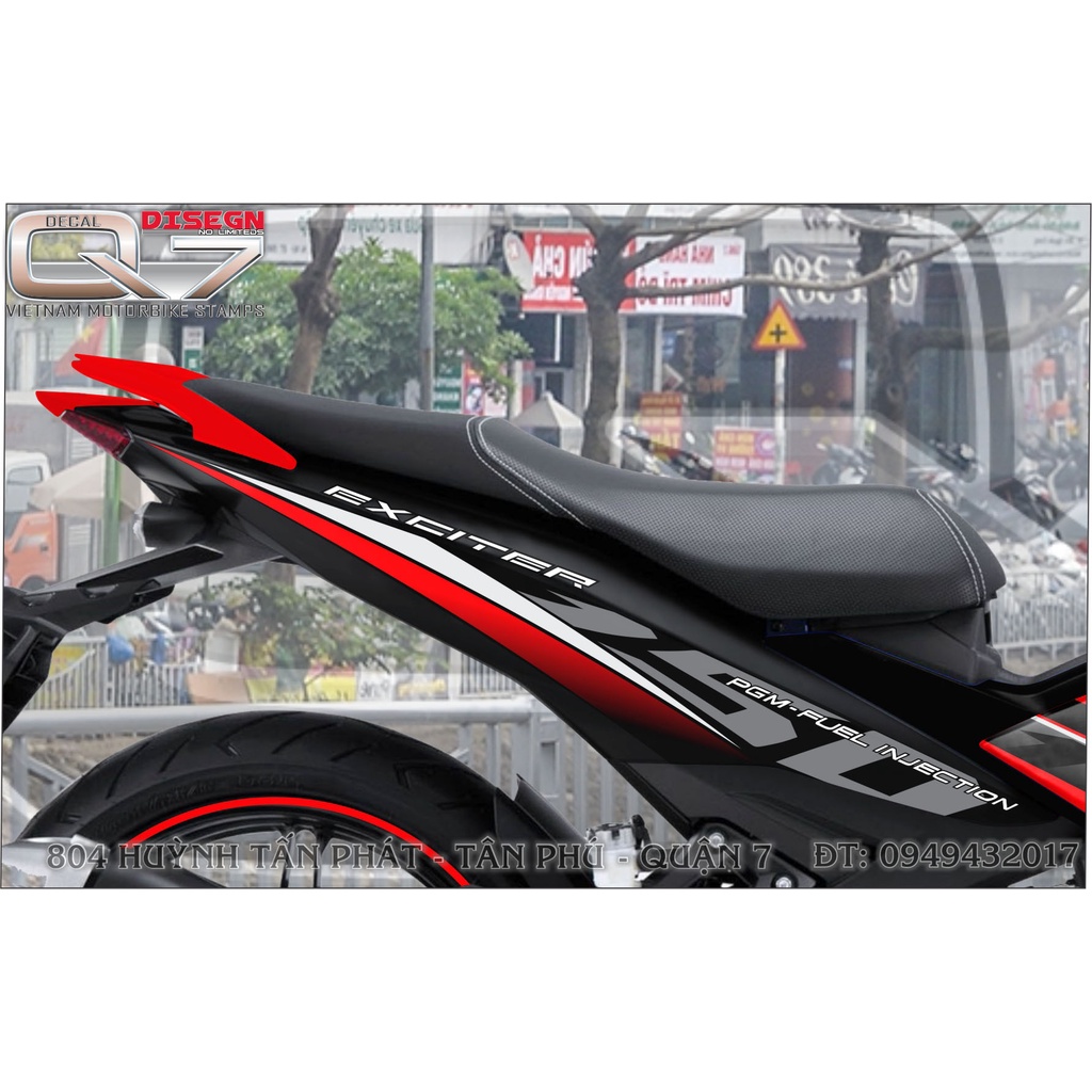 TEM RỜI EXCITER 150 ĐỎ ĐEN