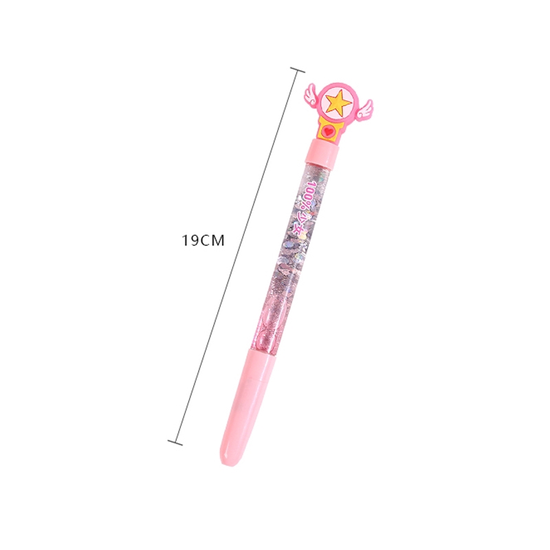 Bút mực ngòi 0.5mm thiết kế kim tuyến nước hoạt hình xinh xắn tiện lợi