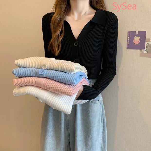 Áo Khoác Cardigan Dệt Kim Cổ Bẻ Thời Trang Mùa Thu Hàn Quốc Cho Nữ