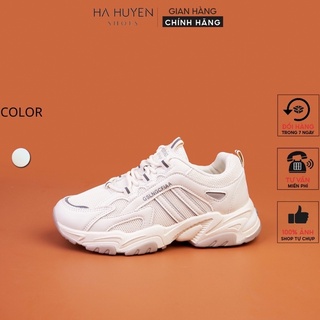 Giày thể thao nữ HÀ HUYỀN sneaker vạch hông mũi phản quang 4 phân cá tính - TT241