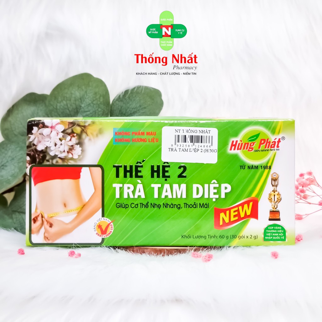 Trà giảm cân, giảm mỡ Tam Diệp Thế Hệ 2 hộp 30 gói