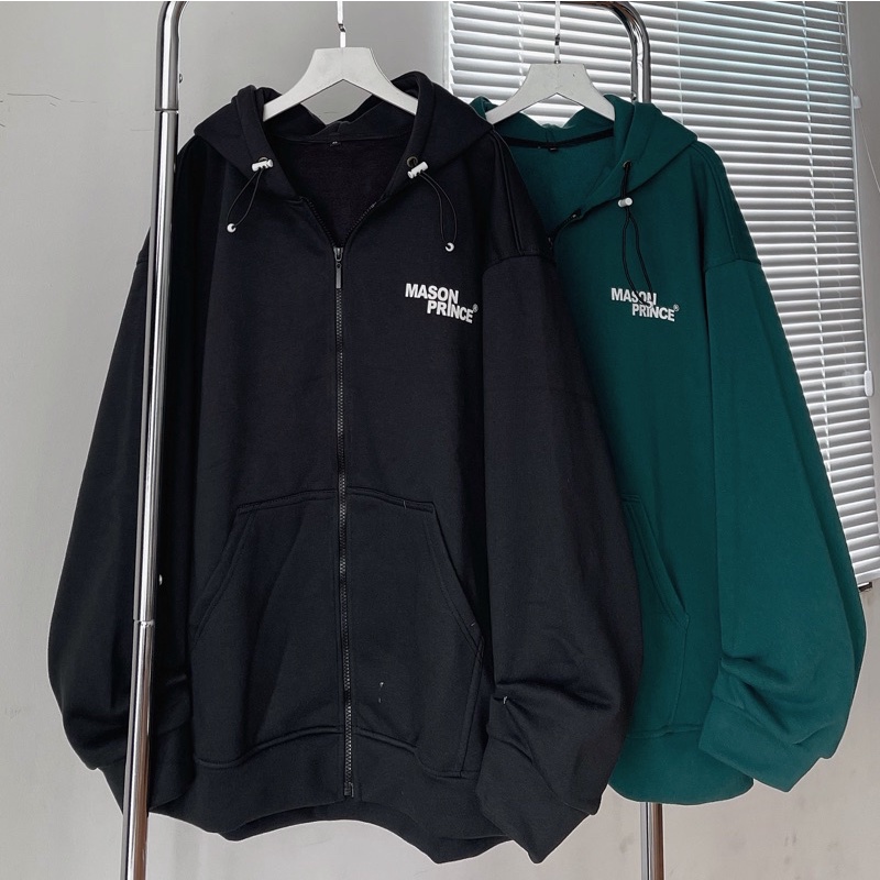 Áo khoác hoodie zip nỉ bông in chữ MASON form rộng unisex_SSSTore