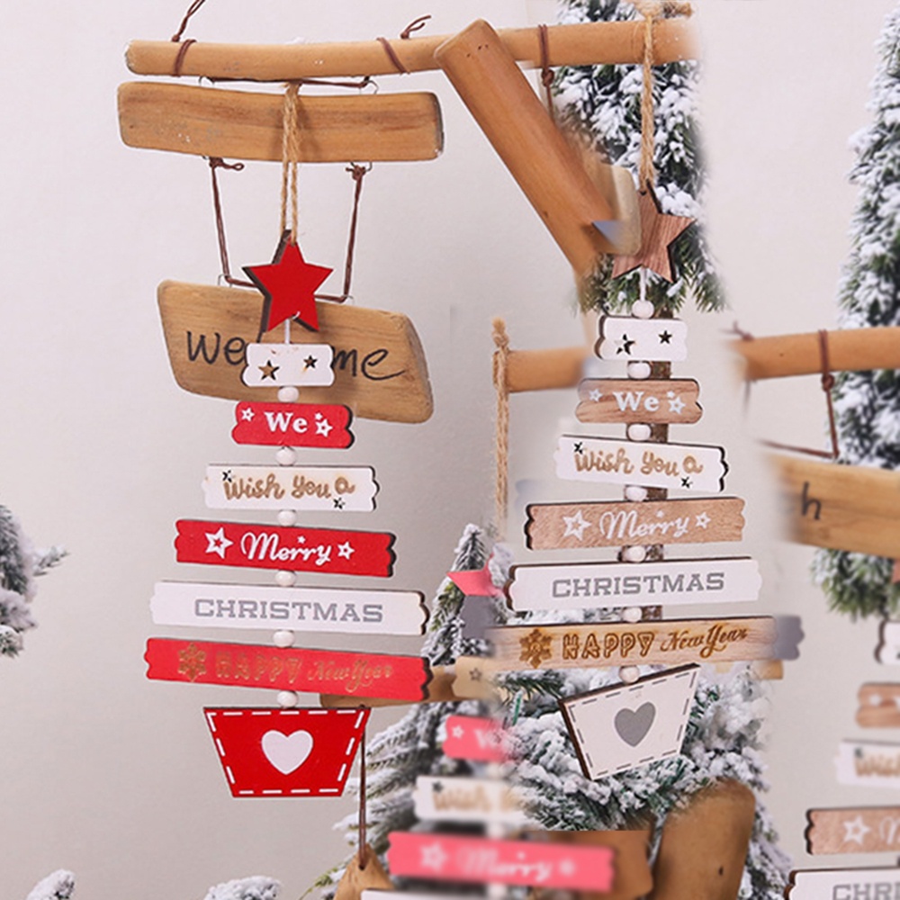 ❤Chúc mừng Giáng Sinh❤ Đồ Trang Trí Giáng Sinh❤Phụ Kiện Treo Trang Trí Thông Noel Bằng Gỗ