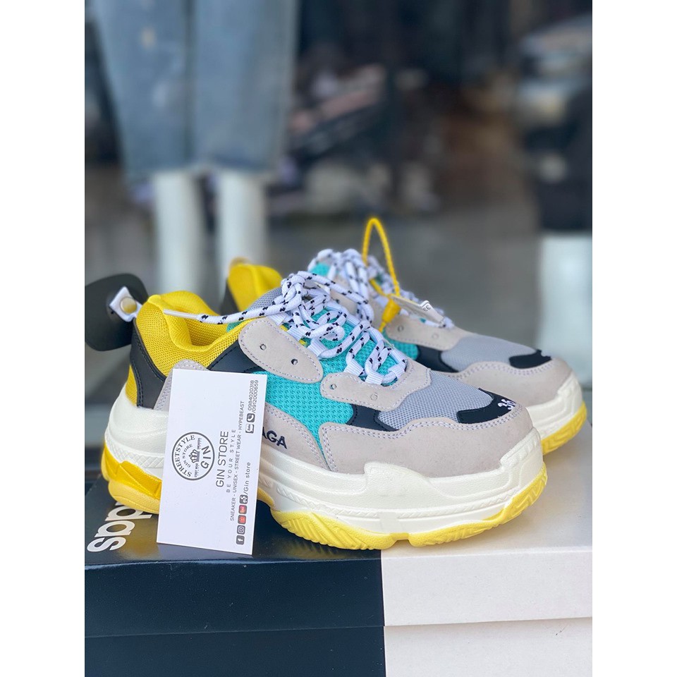 GIÀY SNEAKER BA.LEN TRIP S XANH VÀNG - GIN STORE (ginstore)