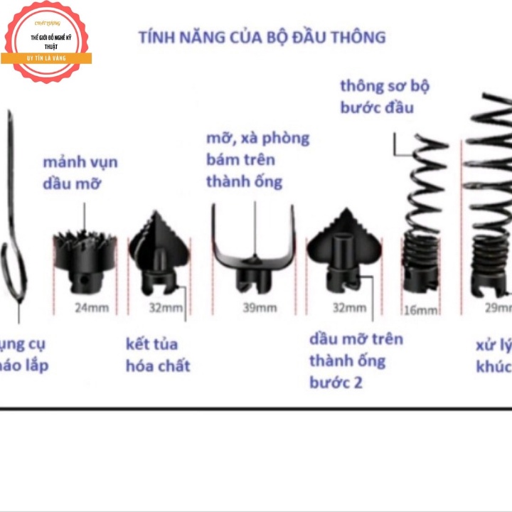 Dây thông tắc cống lò xo phi 16 Thép Đen chống rỉ sét ( lò xo thông tắc cống LOẠI 15M )