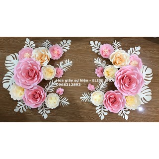 [ Ảnh thật ] Set hoa giấy trang trí cửa hàng, spa rẻ, bền đejp ( nhận đặt thep yêu cầu )