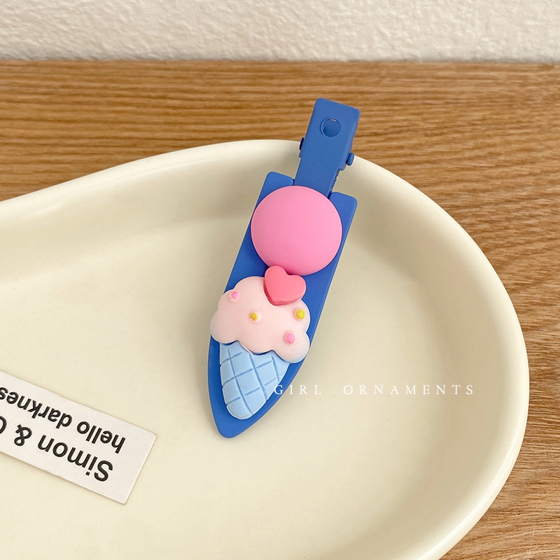Kẹp Tóc Hình Cây Kem Đơn Giản Dễ Thương Cho Bé Gái