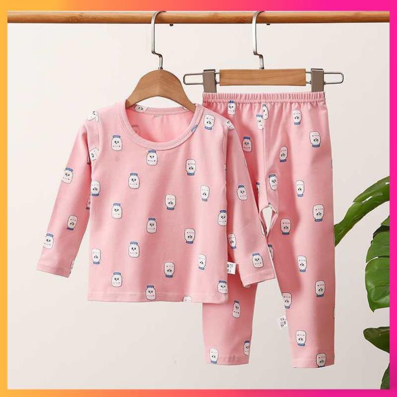 Bộ cotton xuất hàn họa tiết cao cấp cho bét trai, bé gái 8-24kg❤Bộ dài tay cho bé