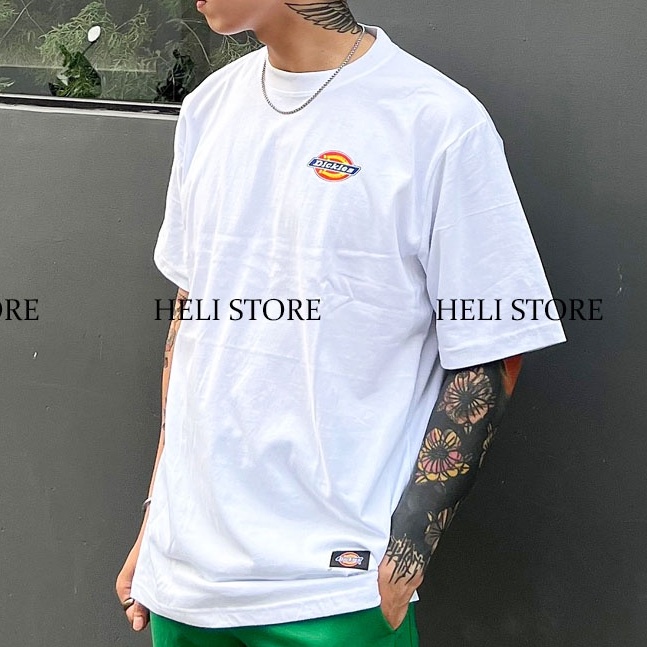 Áo thun nam nữ unisex Dickies tay ngắn in logo ngực, chất cotton 100% chính hãng - Helistore