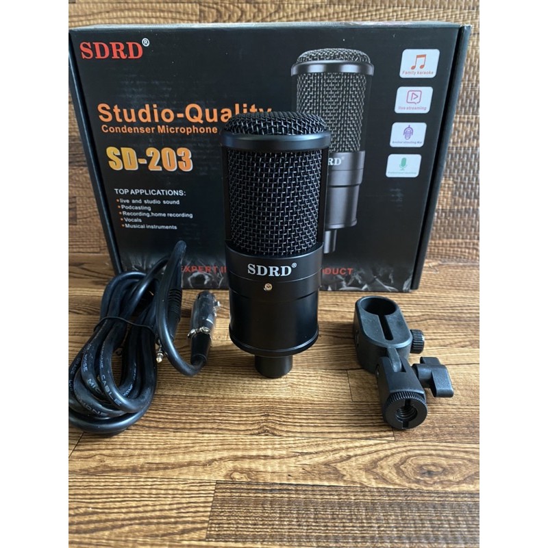 Micro thu âm livestream SDRD SD-203 ⚡FREESHIP⚡ Mic thu âm SDRD SD203, mẫu mic livestream có độ nhạy cao