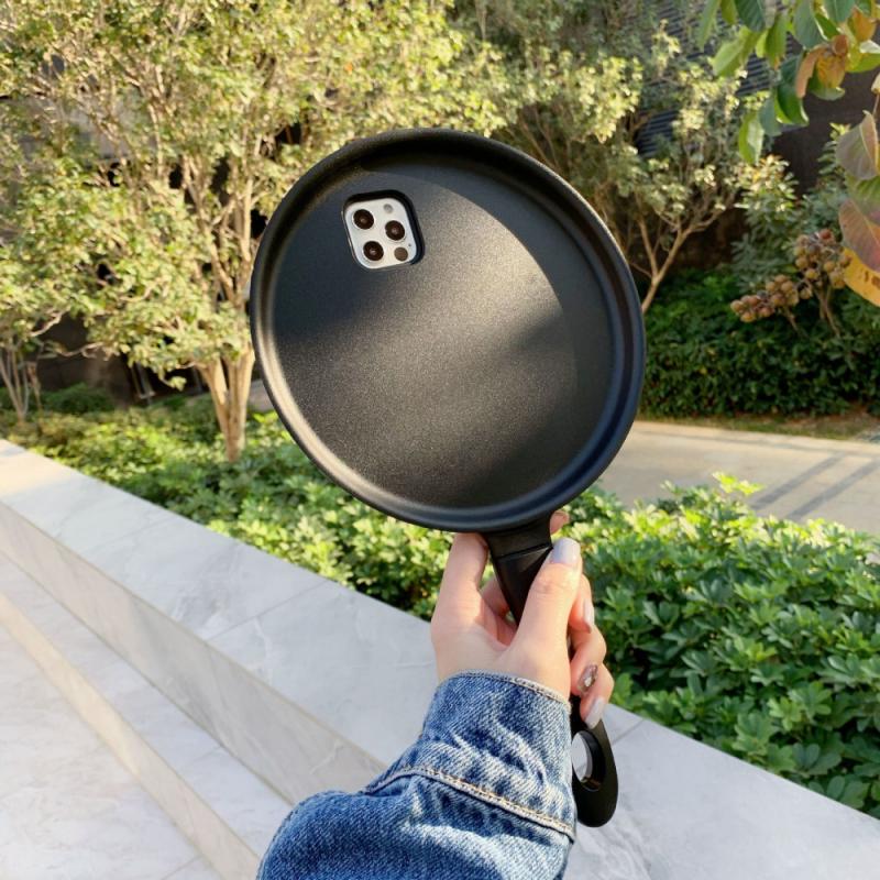 Ốp điện thoại mềm hình chảo chiên thích hợp cho iPhone 12 11 Pro Max Mini X XR XS Max 6 6S 7 Plus