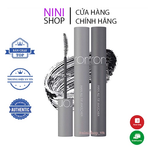 Chuốt mi siêu dài và cong mi tự nhiên, chống trôi hiệu quả Romand Han All Fix Mascara - Han All Line 7g - NiNiShop