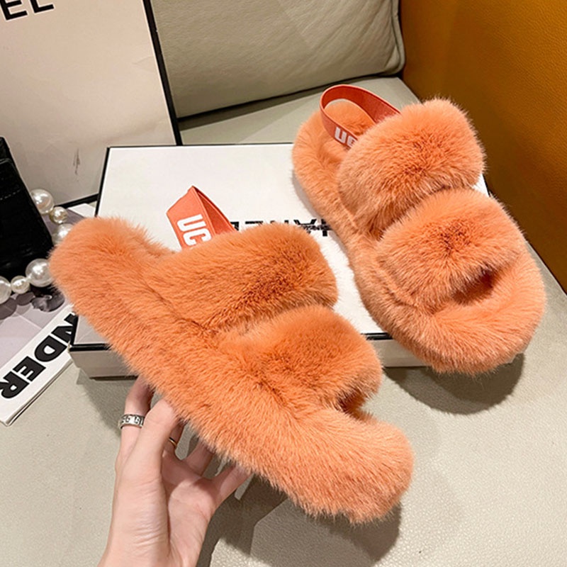 Dép Nữ Len Đi Trong Nhà Đế Dày Thời Trang Thu Đông Mới Cho