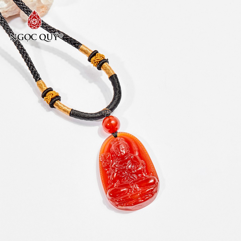 Mặt dây chuyền phật bản mệnh đá mã não đỏ red agate mệnh hỏa. thổ - Ngọc Quý