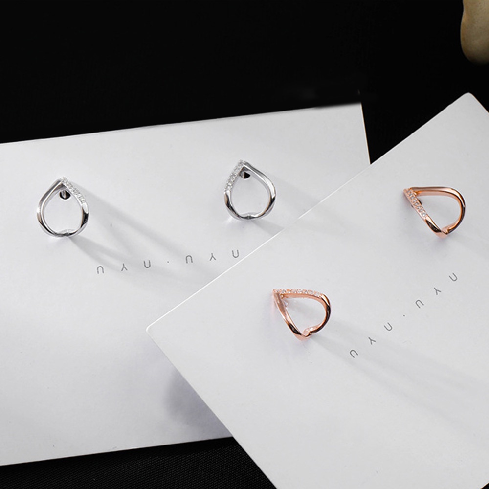 Khuyên Tai Hình Trái Tim Mạ Bạc 925 Phong Cách Hàn Quốc