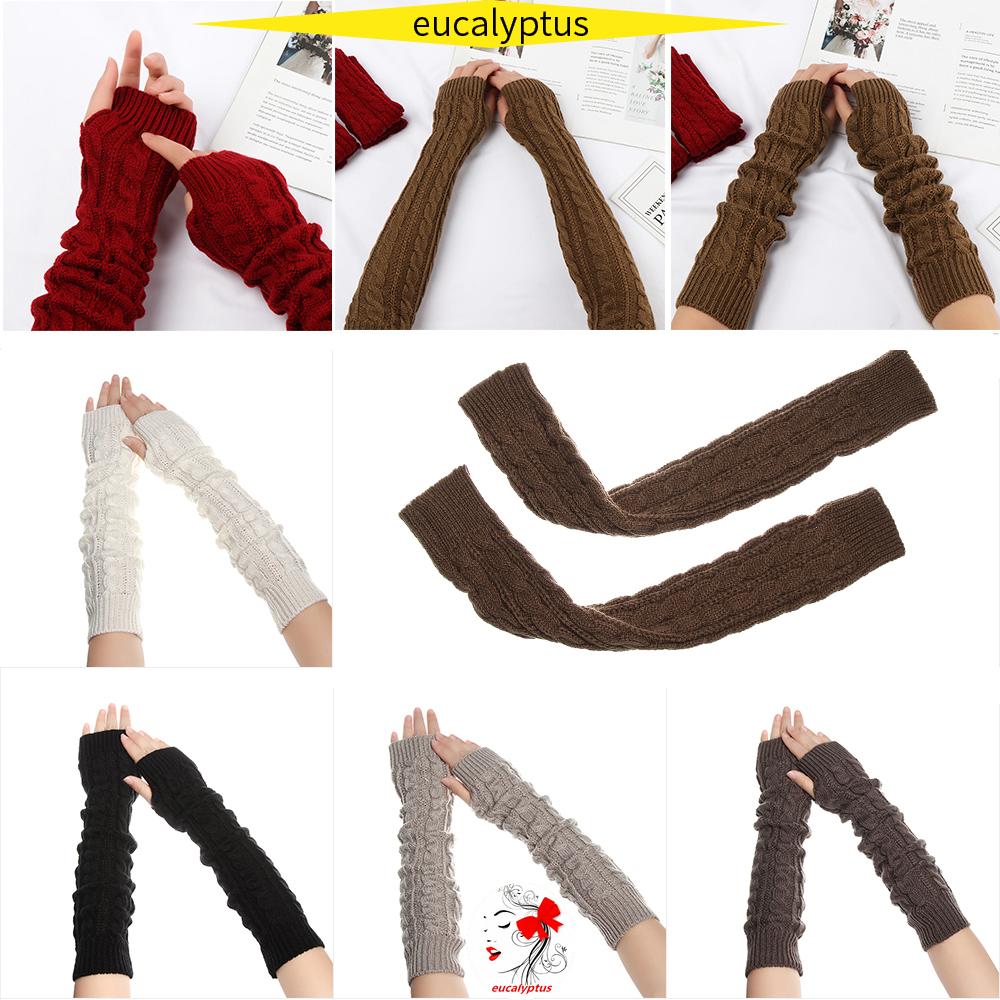 Găng Tay Len Hở Ngón Dài 50cm Đính Nút Thời Trang Xuân Thu Cho Nữ