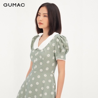Đầm ôm nữ hoa cúc phối cổ GUMAC DA12136