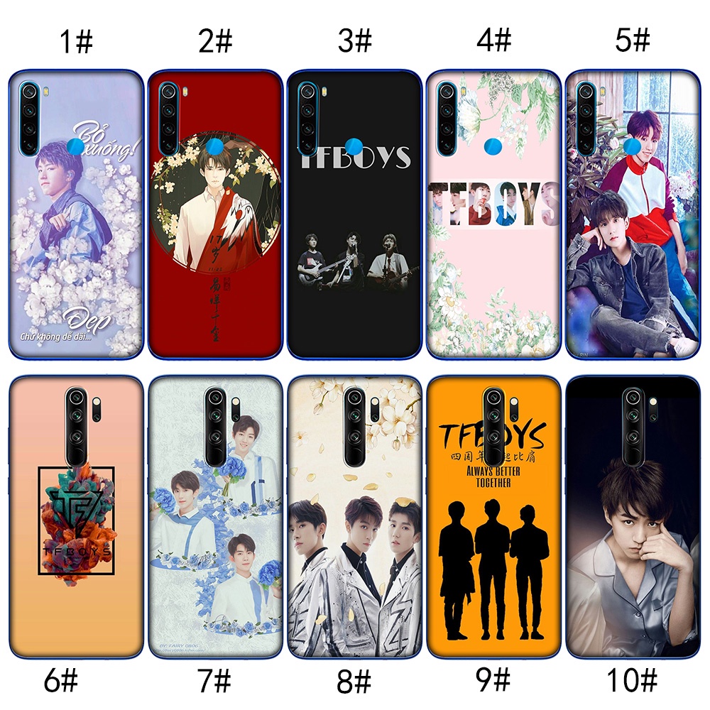 Ốp điện thoại màu trong suốt hình TFBoys MZD138 cho Redmi Note 5 6 7 8 Pro