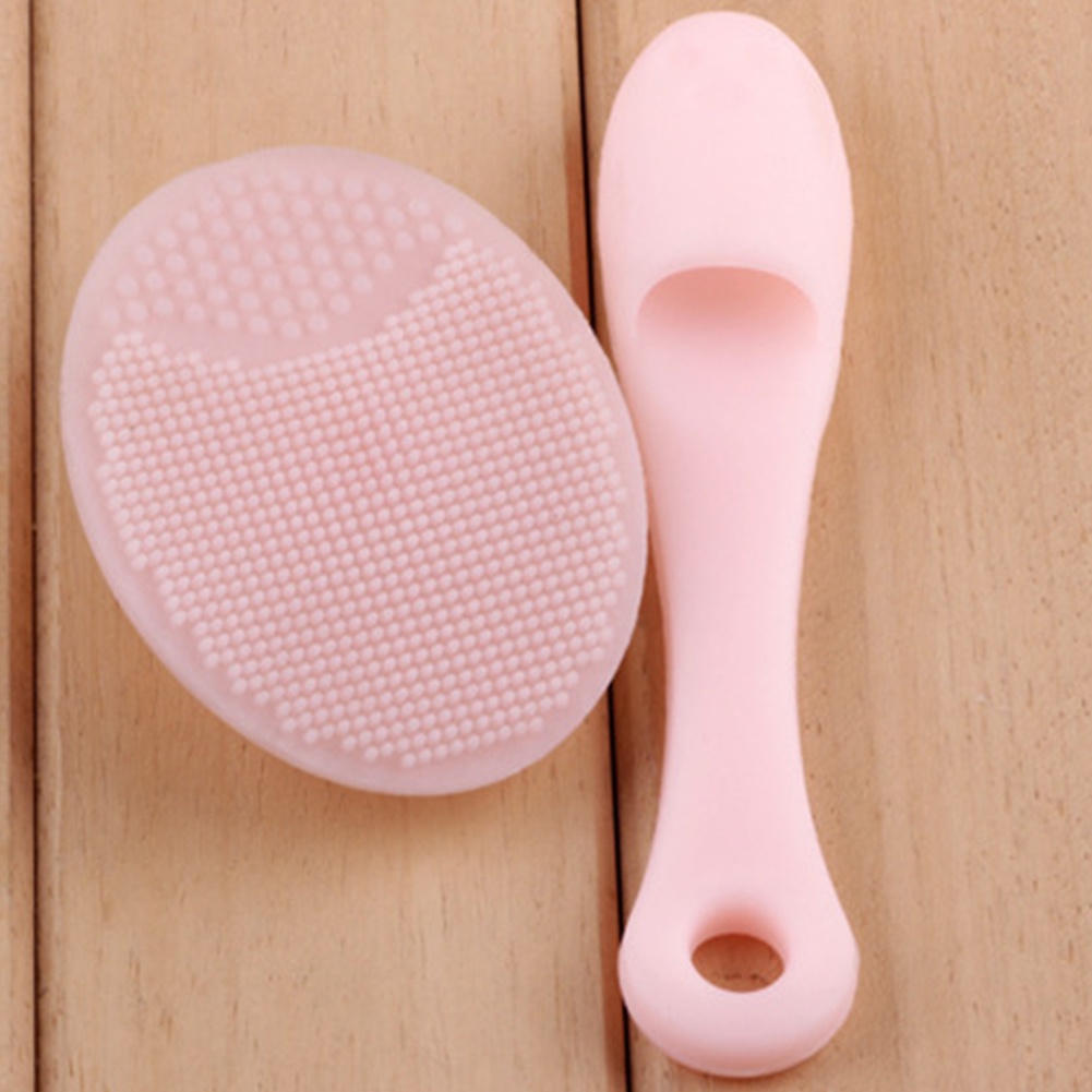 [Hàng mới về] 2 Bàn chải silicon mềm rửa mặt loại bỏ mụn đầu đen hiệu quả