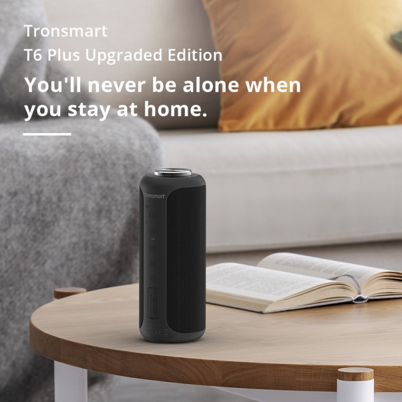 Loa Bluetooth 5.0 Tronsmart Element T6 Plus Upgraded Loa Ngoài Trời, Âm Thanh Vòm 360 Độ, Bass Sâu - Hàng Chính Hãng