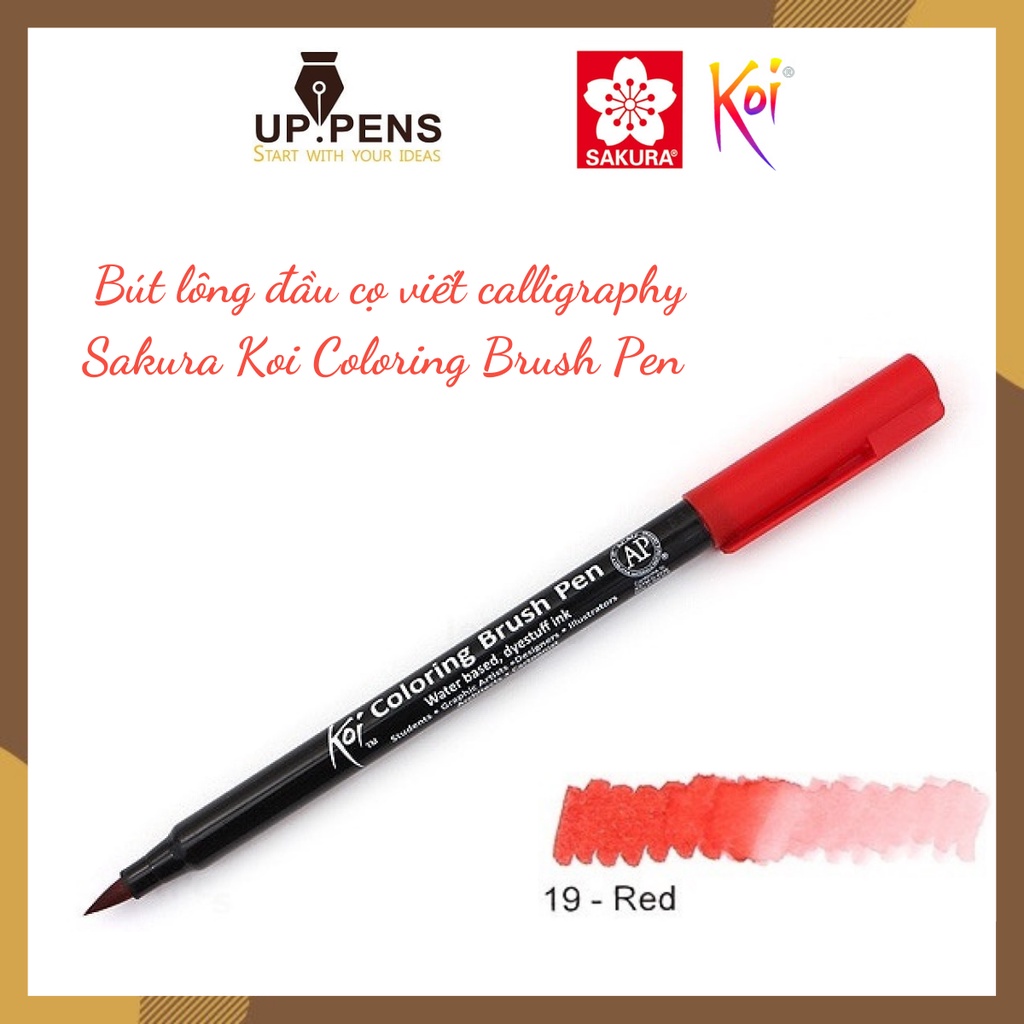 Bút lông đầu cọ viết calligraphy Sakura Koi Coloring Brush Pen – Màu đỏ (Red)