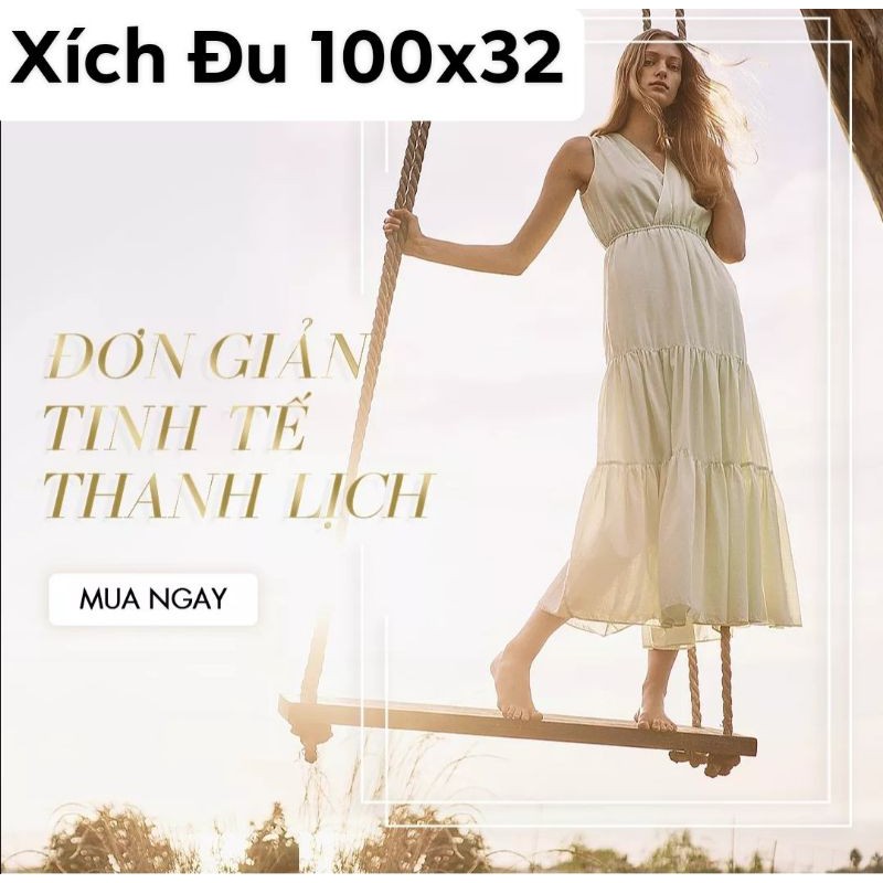 Xích đu gỗ nguyên tấm 60x30