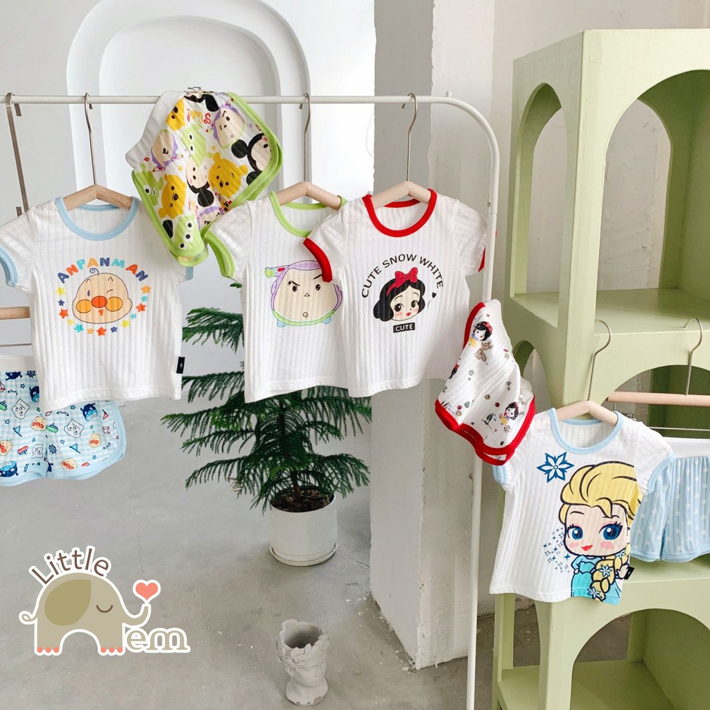 Bộ đồ bé gái Cotton xuất Nhật cộc tay _ Elsa