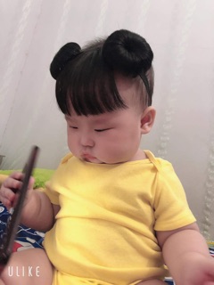 Bộ tóc giả cho bé (đã có màu nâu đen)