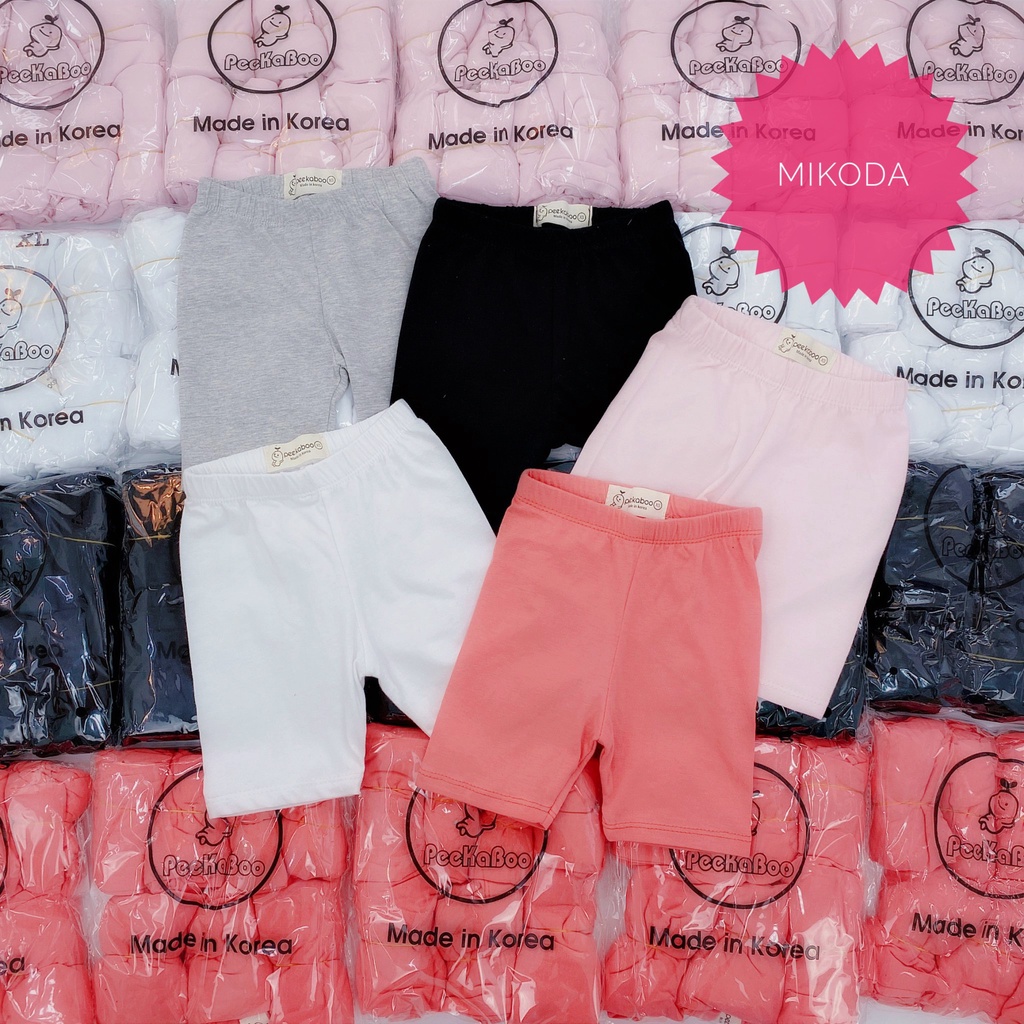 Quần Legging đùi mùa hè 100% cotton co giãn 4 chiều, quần đùi đáng yêu, tiện lợi Mikoda cho bé gái A2