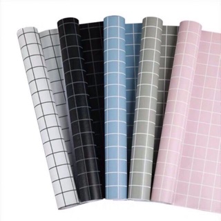 10m Giấy dán tường kẻ ô vuông nhỏ keo sẵn khổ rộng 45cm