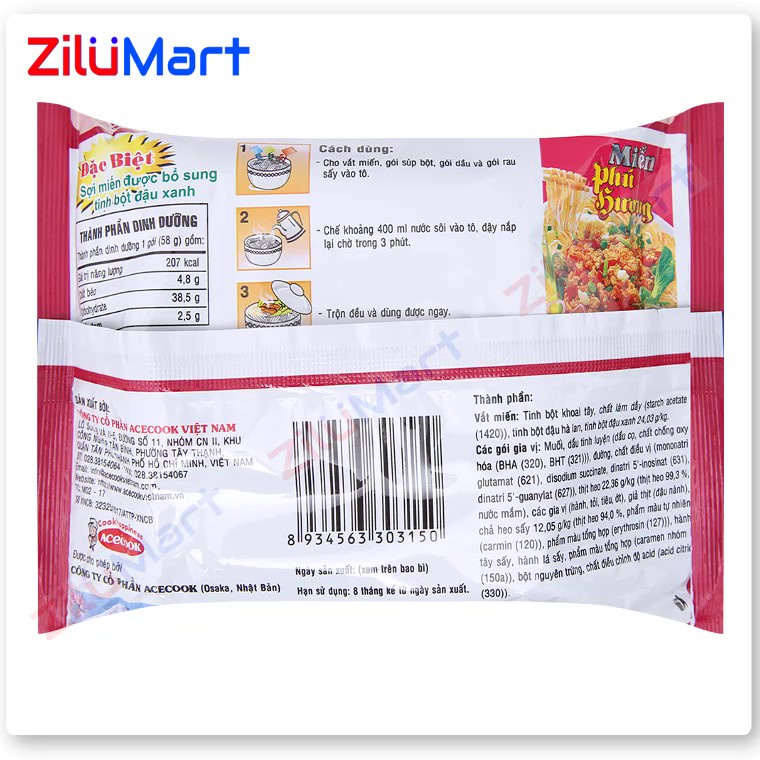 Miến Phú Hương vị Thịt bằm  loại 55g