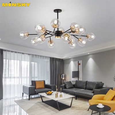 Đèn chùm MONSKY KONSE hiện đại 18 bóng trang trí nội thất cao cấp [ẢNH THẬT 100%].