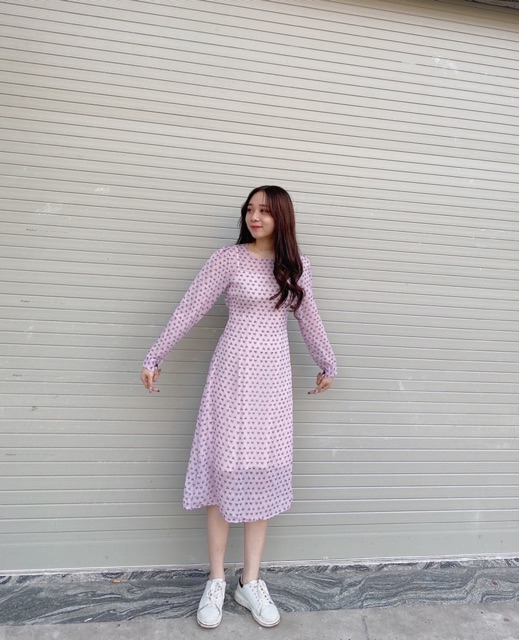 ĐẦM HOA NHÍ KÈM LÓT hình thật toàn bộ