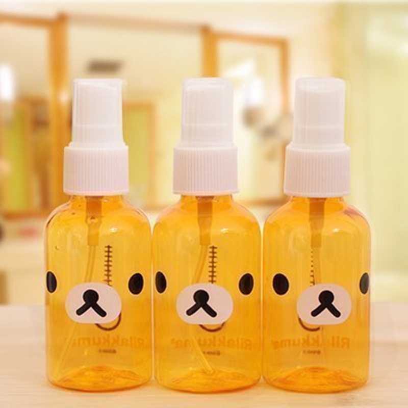 Chai xịt nước hoa mini hình gấu hoạt hình màu vàng trong suốt dễ mang theo đi du lịch