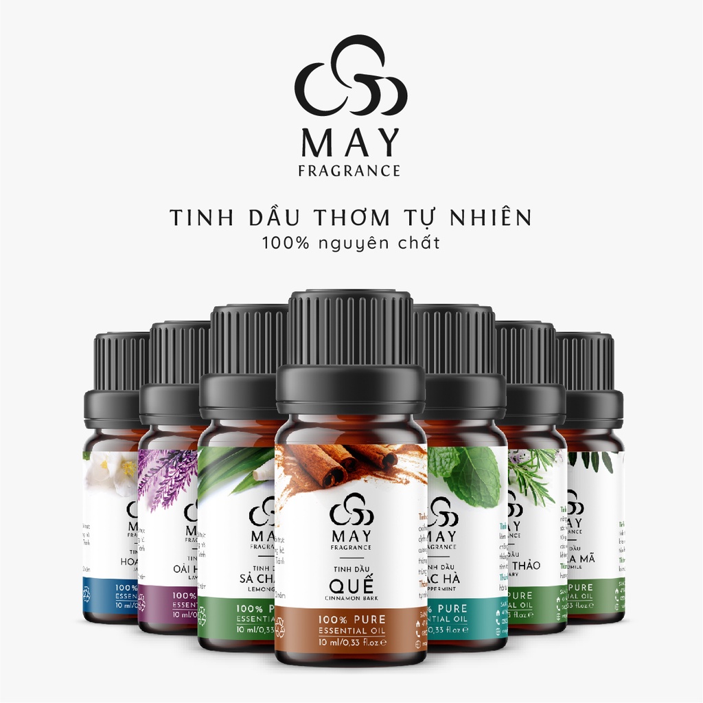 Tinh dầu thiên nhiên nguyên chất May Fragrance lọ 10 ml | Kiểm nghiệm GC - MS