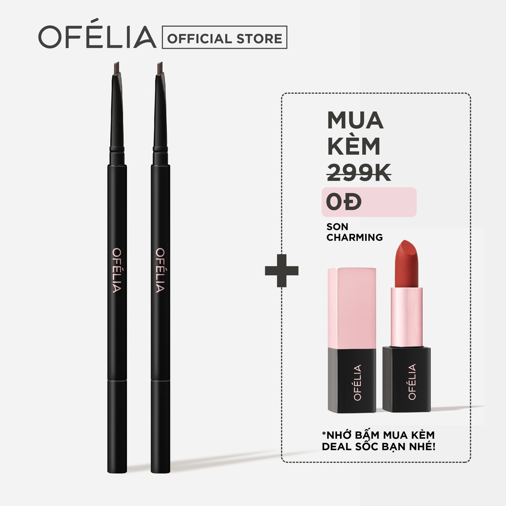 Full Set OFÉLIA Slim Brow Pencil -  Chì kẻ mày siêu mảnh (2 pcs x 0.05g)