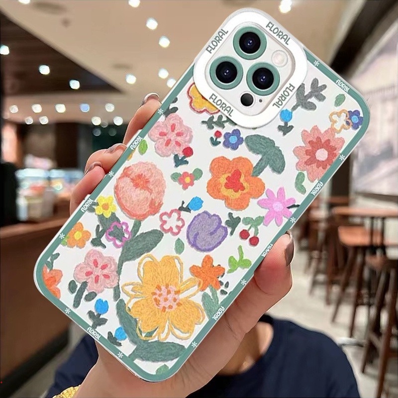 Ốp Điện Thoại Silicone Trong Suốt Chống Sốc Họa Tiết Hoa Cho IPhone 13 12 11 Pro MAX Mini X XR XS MAX 6 7 8 Plus