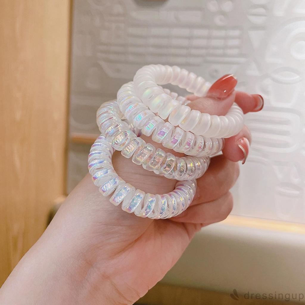 Dây buộc tóc dạng dây điện thoại bàn bằng nhựa cho nữ