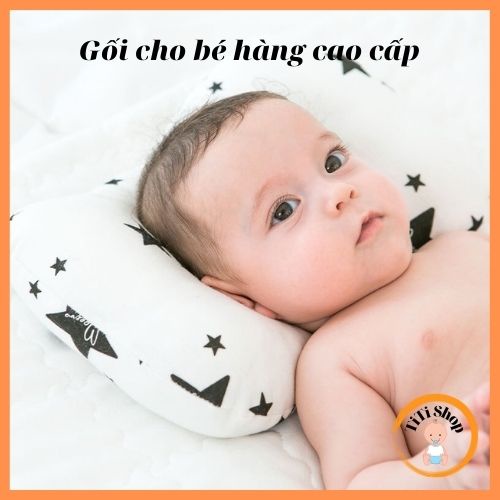 Gối bông cho bé sơ sinh Cao Cấp siêu mềm chống bẹp đầu, giúp bé ngủ ngon sâu giấc TiTi Shop