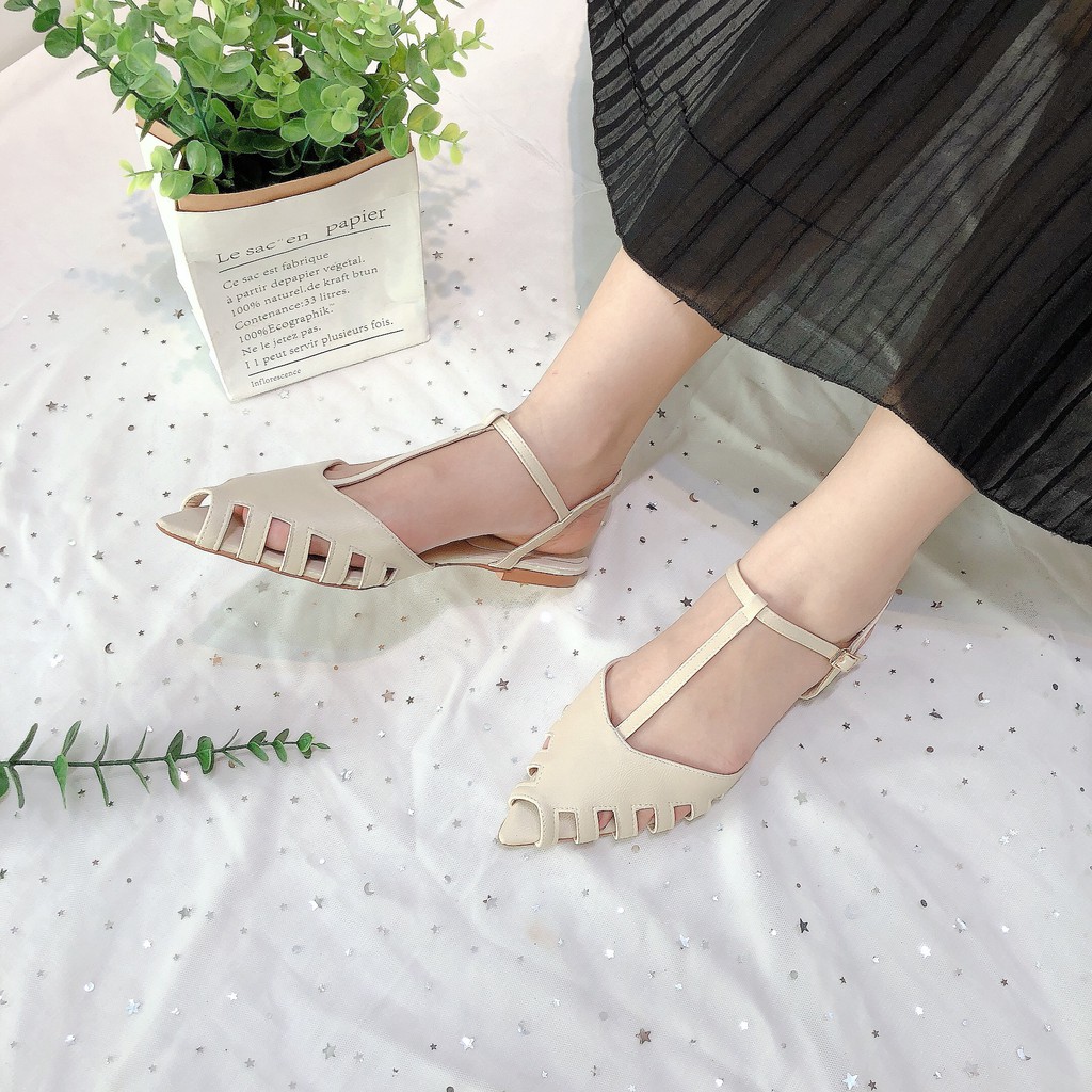 GIÀY SANDAL BÍT MŨI MOE MOE RỌ 1P VNXK
