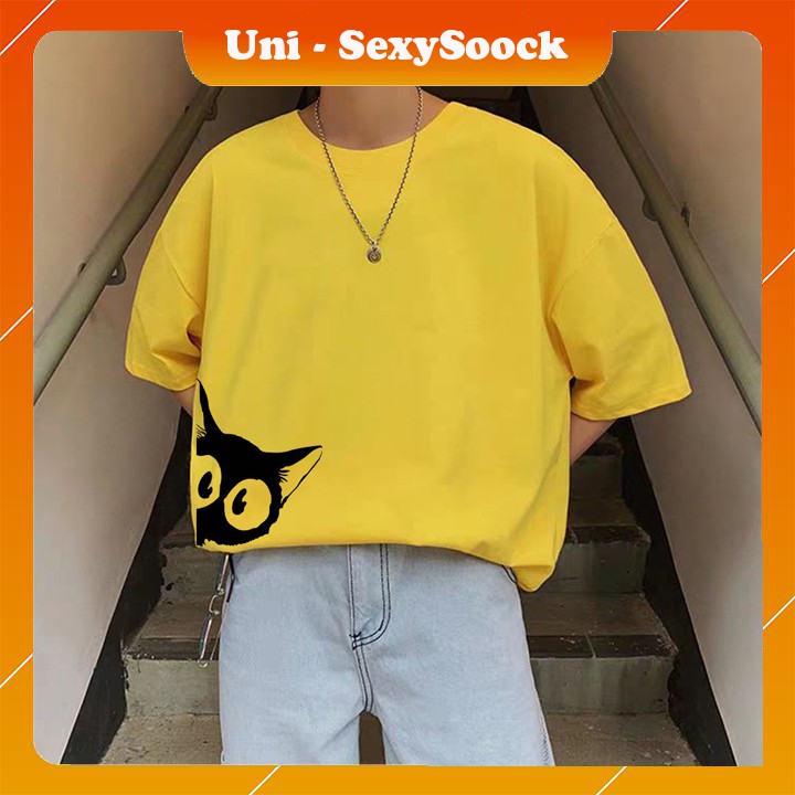 [Uni Trend] Áo Thun Tay Lỡ In Mèo Lấp Ló Siêu chất, siêu ngầu hot hit 2021. Sản phẩm có rất nhiều màu đẹp  👌 | BigBuy360 - bigbuy360.vn