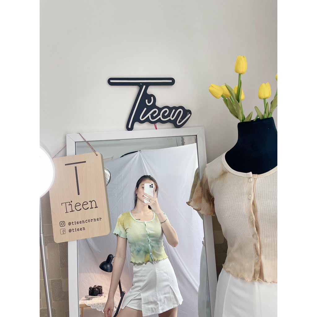Áo loang basic nút rời thun gân mềm mịn