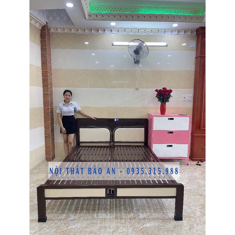 GIƯỜNG SẮT HỘP VUÔNG CHẮC CHẮN ĐỦ SIZE 1MX2M BAO SHIP - RÁP TẠI NHÀ KV HCM