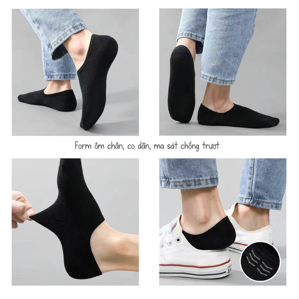 Tất vớ cổ ngắn co giãn 4 chiều thông thoáng, vớ cổ ngắn nam nữ chất liệu Cotton - Ekiu Shop