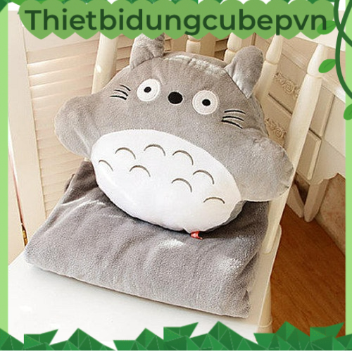 Chăn Gối Gấu Bông Totoro tròn, biểu cảm. Gối kèm mền 3 trong 1 cho bé yêu