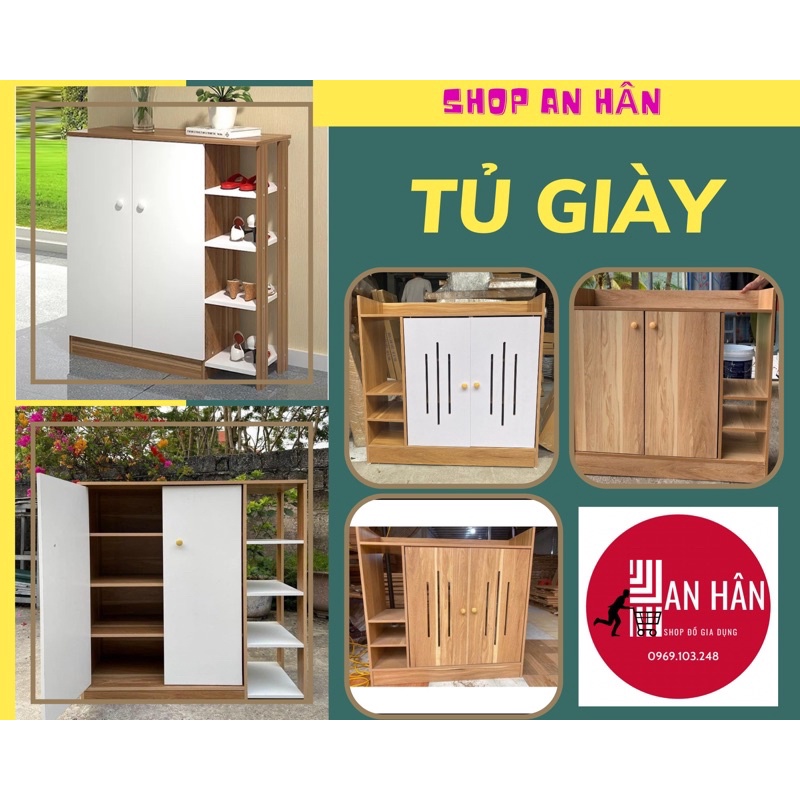 Tủ giày gỗ, Tủ đựng giày 2 cánh tủ, 3 tầng gỗ MDF. Mẫu mã đa dạng