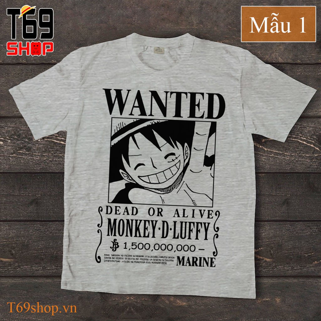 Áo thun xám anime One Piece (Có nhiều mẫu)