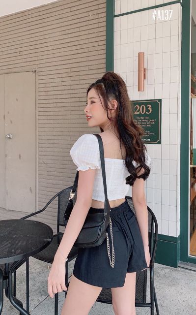 Áo crop 3 nơ